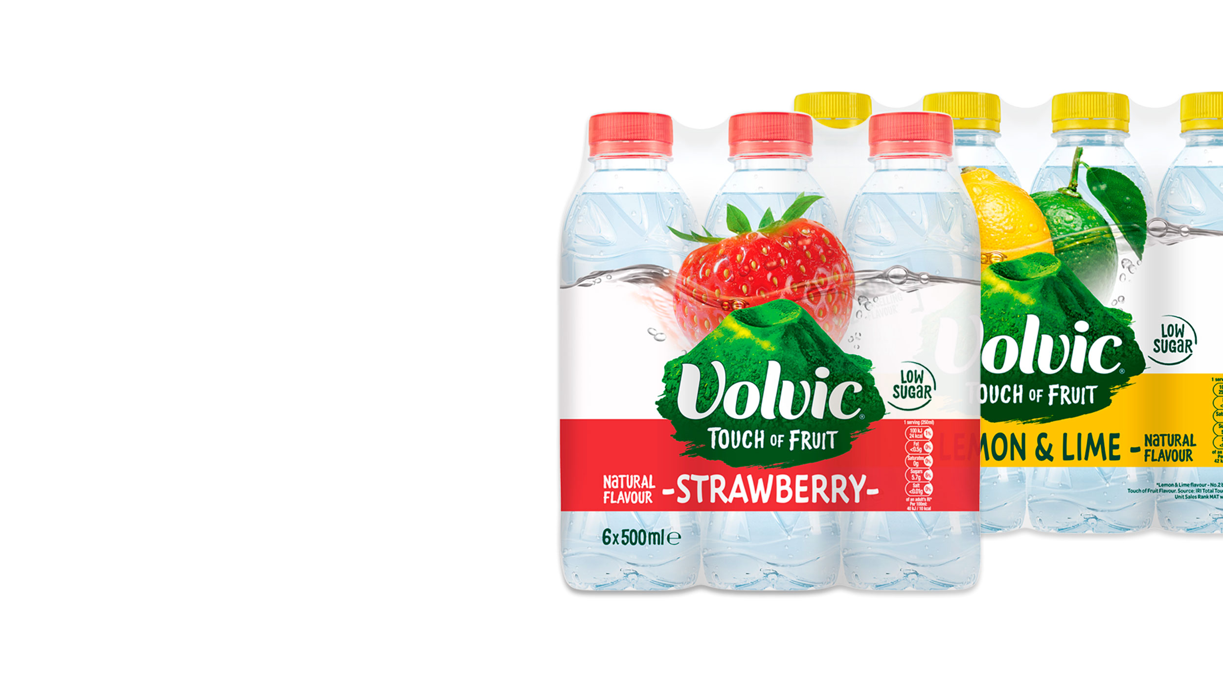 strawberry and lemon lime volvic water bottles