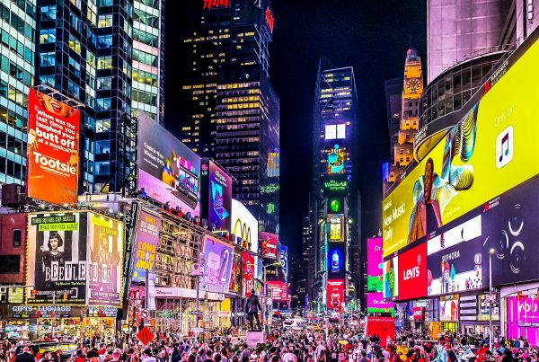 Populated Times Square, New York City