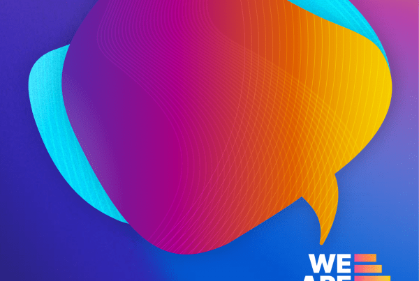 Brightly coloured thought bubble