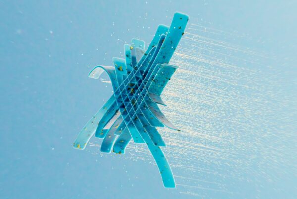 Bright blue artificially created object