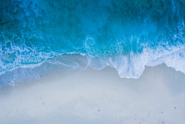 A turquoise shoreline