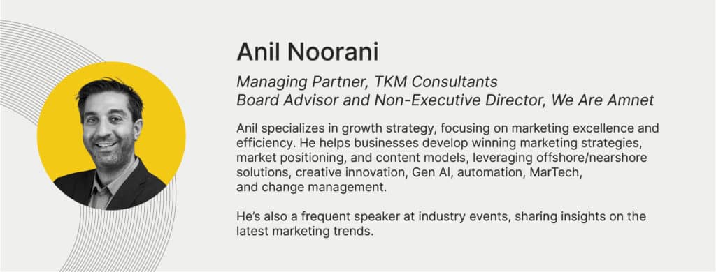 Anil Noorani, Partner, TKM Consultants is talking about "How AI Is Transforming Content Production"