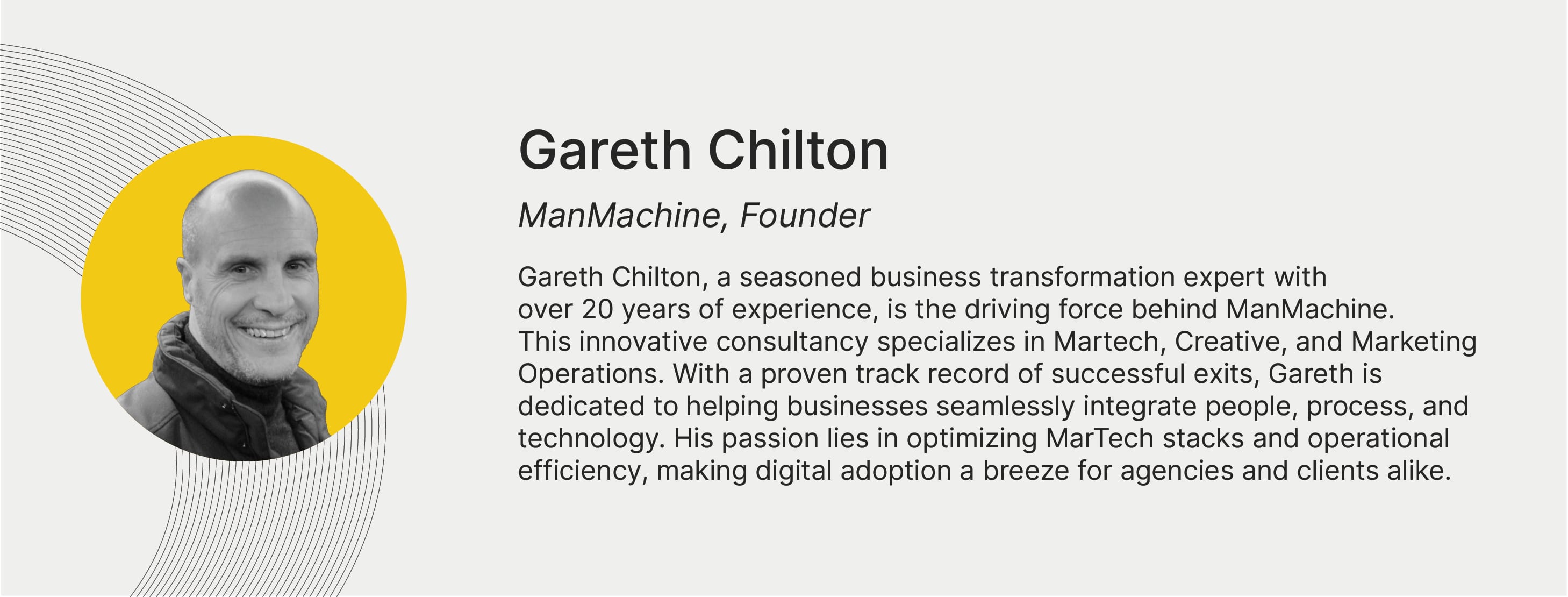 Gareth Chilton, Founder of ManMachine